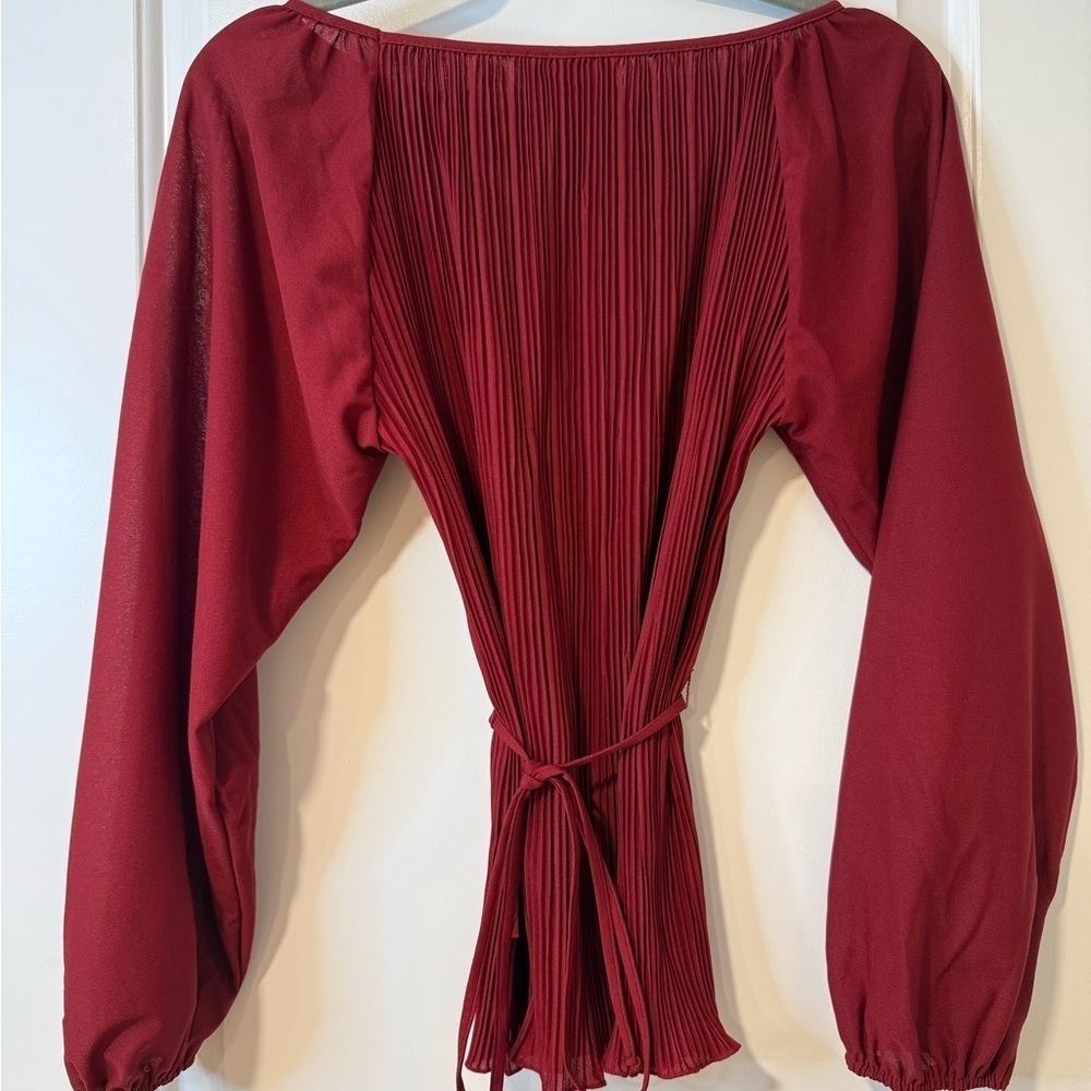 Vintage Skirt / Blouse Set Maroon Red Size 10/12 - Picture 3 of 8